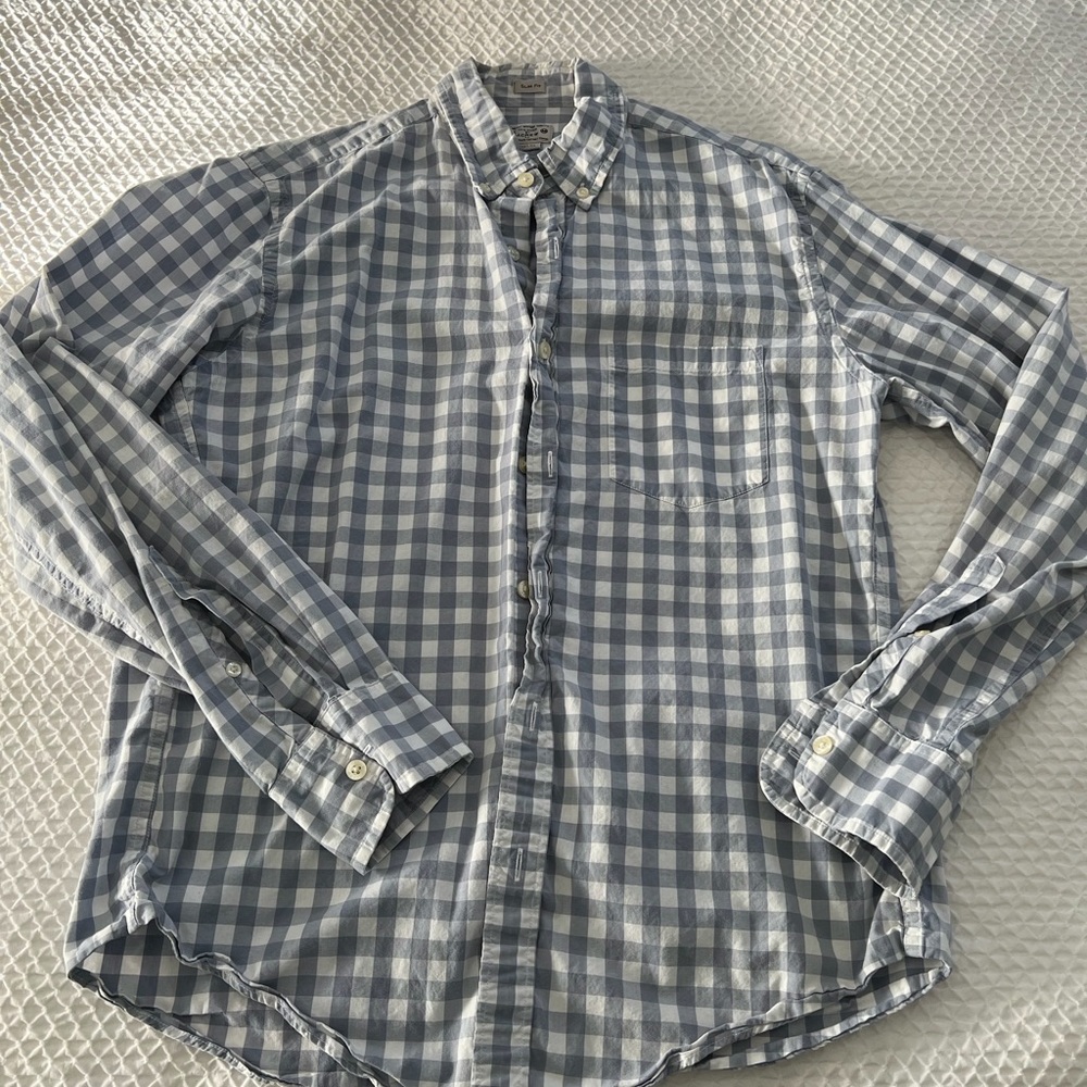 J. Crew Factory Gingham Casual Button-down